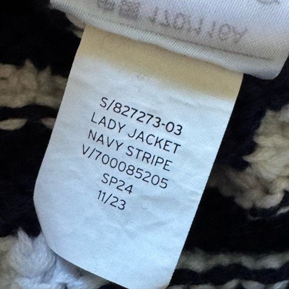 Gap sweater jacket navy blue white striped gold buttons cotton knit preppy XXL - Picture 5 of 10